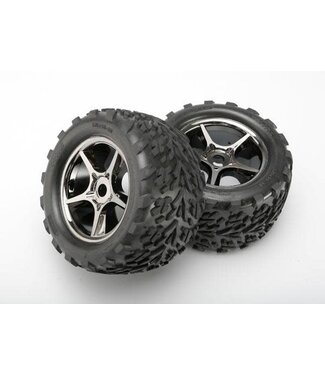 Traxxas Tires & wheels assembled glued (Gemini black chrome) TRX5374X