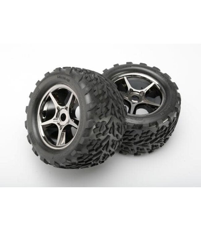 Tires & wheels assembled glued (Gemini black chrome) TRX5374X