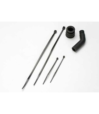 Traxxas Pipe coupler molded (black) with exhaust deflecter TRX5245X