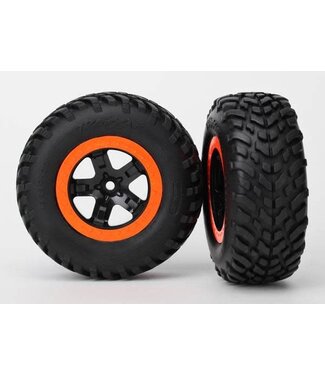 Traxxas Tires & wheels assembled glued (SCT black orange beadlock TRX5863
