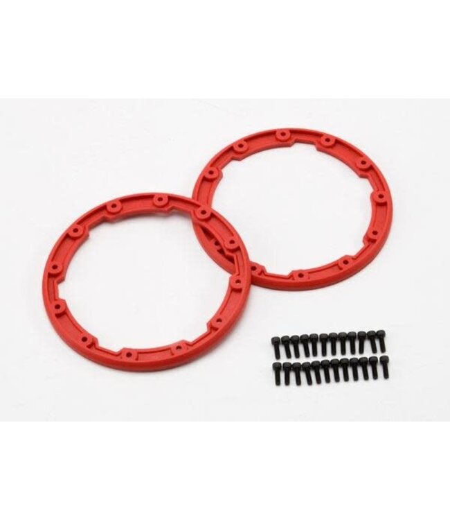 Sidewall protector beadlock-style (red) (2) with 2.5x8mm TRX5667