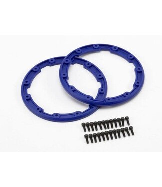 Traxxas Sidewall protector beadlock-style (blue) (2) with 2.5x8mm TRX5666