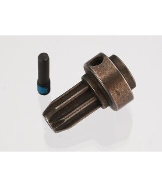 Traxxas Drive hub front hardened steel (1)/ screw pin (1)