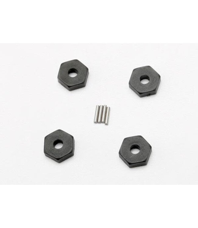 Wheel hubs hex (4) with axle pins (1.5x8mm) (4) TRX7154