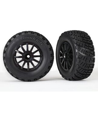 Traxxas Tires & wheels assembled glued black wheels TRX7473T