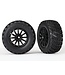 Traxxas Tires & wheels assembled glued black wheels TRX7473T