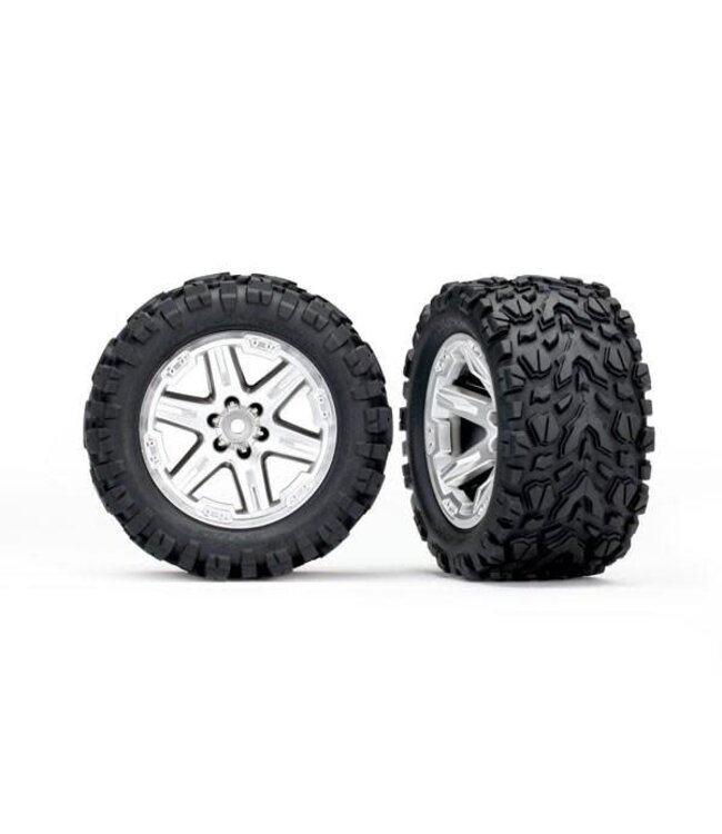Traxxas Tires wheels glued (2.8') Talon satin chrome TRX6774R