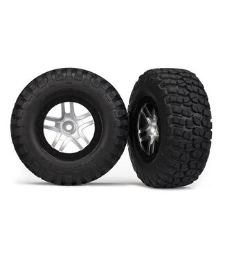 Traxxas Tires & wheels glued (SCT Split-Spoke satin chrome beadlock style rim) BFGoodrich TRX6873