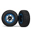 Traxxas Tire & wheel assy glued (SCT Split-Spoke black blue beadlock style TRX5885A