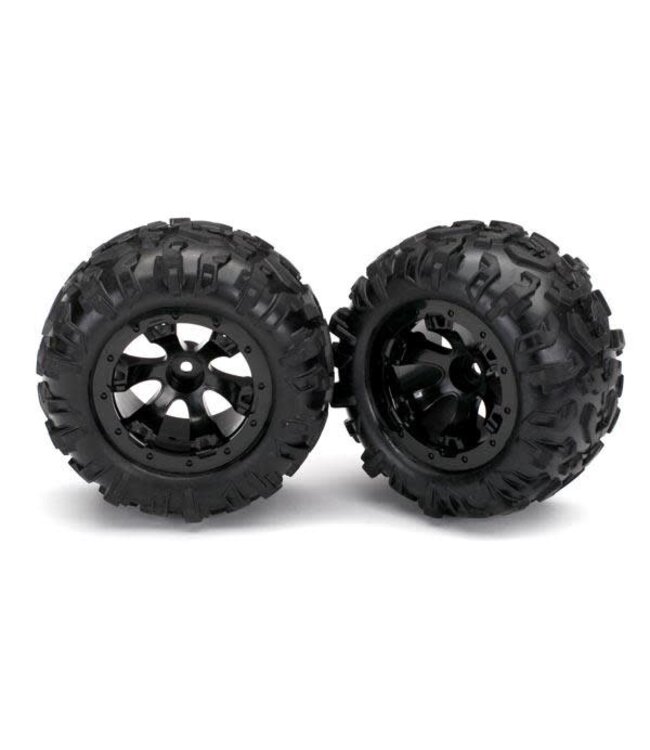 Tires and wheels assembled glued (Geode black beadlock style wheel) TRX7277