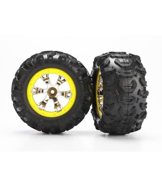 Traxxas Tires and wheels assembled glued (Geode chrome yellow beadlock) TRX7276