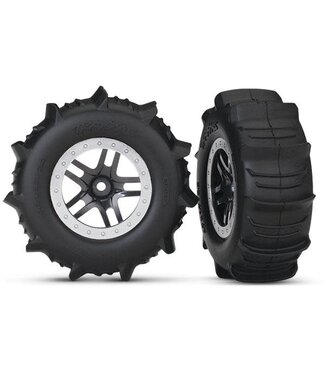 Traxxas Tires & wheels. assembled. glued (SCT Split-Spoke black TRX5885
