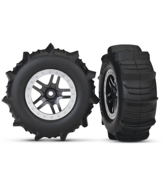 Tires & wheels. assembled. glued (SCT Split-Spoke black TRX5885