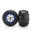 Traxxas Tires and wheels assembled glued (Geode chrome blue beadlock) TRX7274