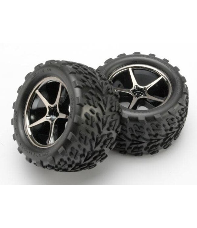 Tires and wheels assembled glued (Gemini black chrome wheel) TRX7174A