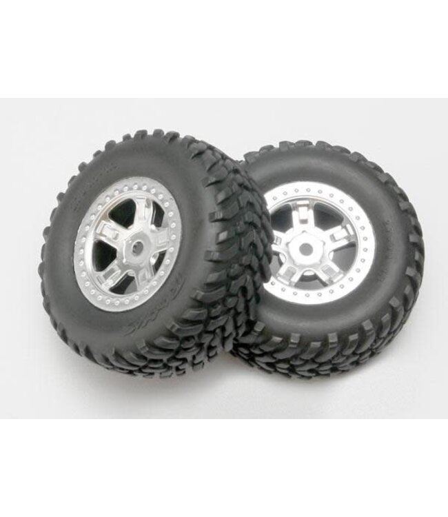 Tires and wheels assembled glued (SCT satin chrome wheels) TRX7073