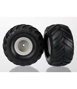 Traxxas Tires & wheels assembled (Monster Jam replica grey wheels) TRX7265