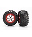 Traxxas Tires and wheels assembled glued (Geode chrome red beadlock) TRX7272