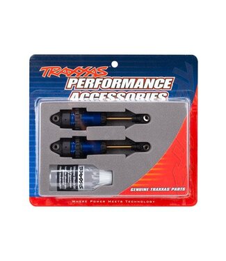 Traxxas Shocks (GTR Long) blue-anodized PTFE-coated bodies with TiN shafts TRX7461