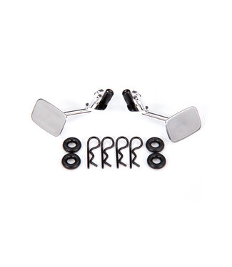 Traxxas Mirrors side chrome (left & right) o-rings (4) body clips (4) TRX9121