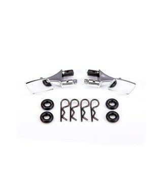 Traxxas Mirrors side chrome (left & right) o-rings (4) body clips (4) TRX9118