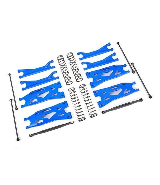 Suspension kit X-Maxx WideMaxx BLUE (includes front & rear suspension arms / front toe links / driveshafts / shock springs)