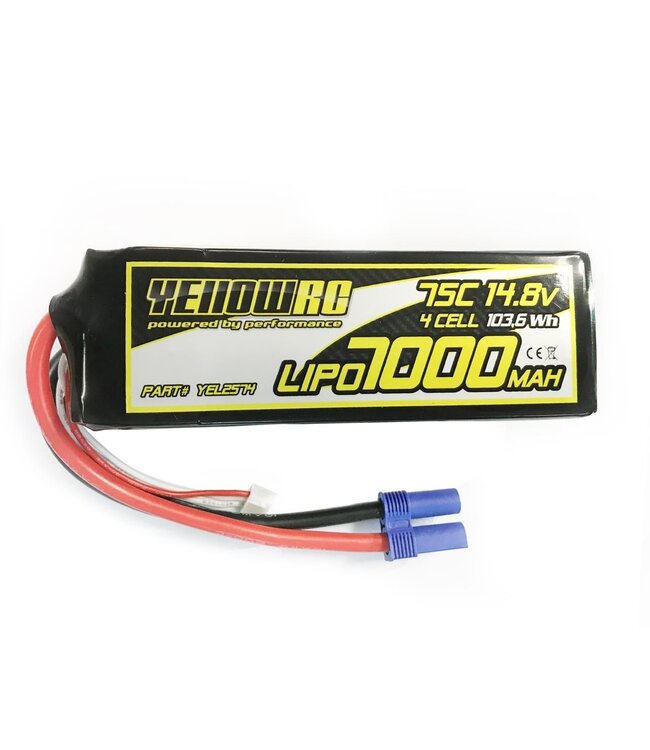 YellowRC 7000MaH 14.8V LiPo 75C EC5 Plug YEL2574