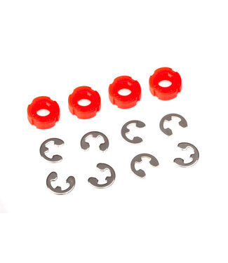 Traxxas Piston damper (red) (4) with e-clips (8) TRX8261