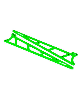 Traxxas Side plates wheelie bar green (aluminum) (2) TRX9462G