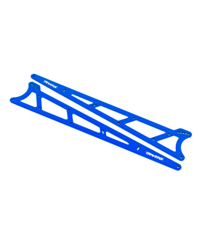 Traxxas side plates wheelie bar blue (aluminum) (2) TRX9462X