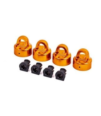 Traxxas Shock caps aluminum (orange-anodized) GTX shocks (4) / spacers (4) for Sledge TRX9664T