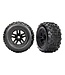 Traxxas Tires and wheels glued (3.8') black Sledgehammer tires (2) TRX9672