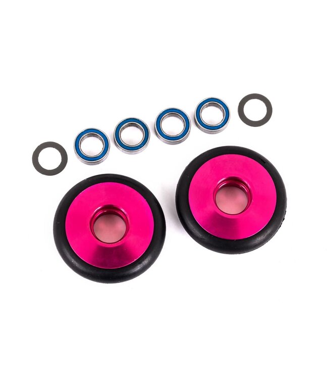 Wheels wheelie bar 6061-T6 aluminum (pink-anodized) with 5x8x2.5mm ball bearings and O-ring TRX9461P