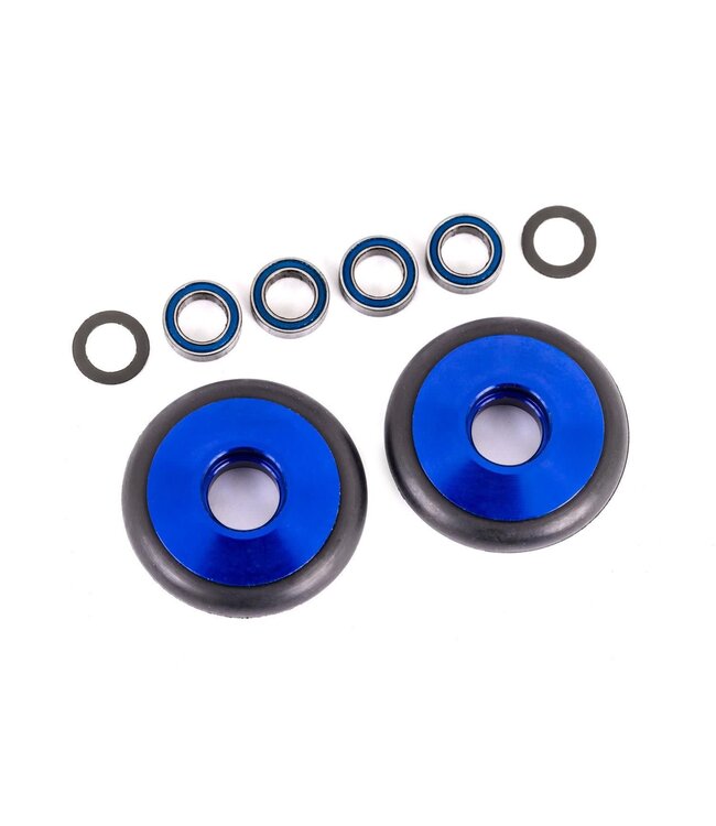 Wheels wheelie bar 6061-T6 aluminum (blue-anodized) with 5x8x2.5mm ball bearings and O-ring TRX9461X