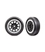 Traxxas Tires & wheels assembled graphite gray satin chrome beadlock wheels for Bandit front medium compound TRX2471G