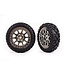 Traxxas Tires & wheels glued (black chrome wheels Anaconda 2.2' tires with foam inserts) (2) (Bandit front) TRX2479T