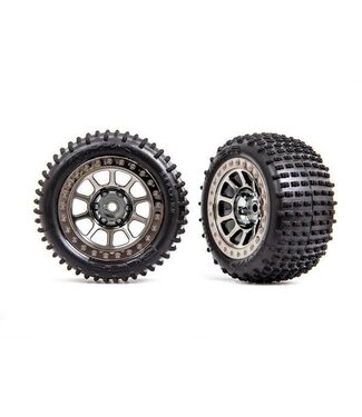 Traxxas Tires & wheels assembled (2.2' black chrome wheels) (2) (Bandit rear) TRX2470T