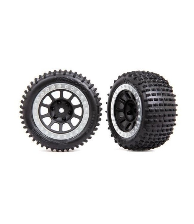 Tires & wheels assembled (graphite gray, satin chrome wheels) (2) (Bandit rear) TRX2470G