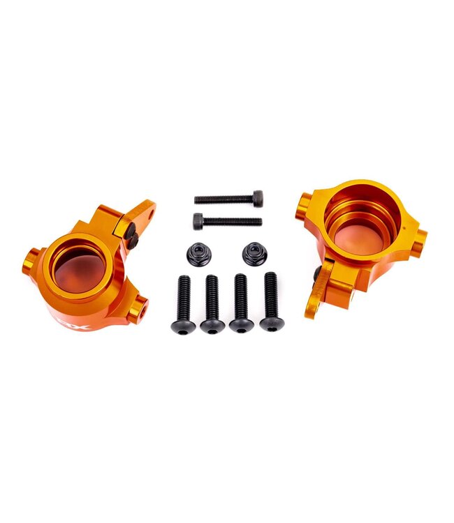 Steering blocks 6061-T6 alu orange-anodized L&R TRX9635T