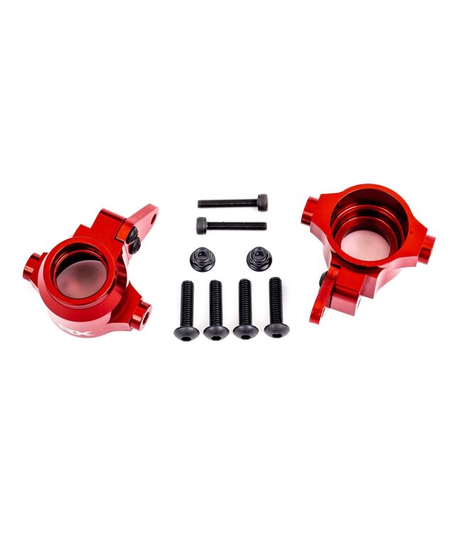 Steering blocks 6061-T6 alu red-anodized L&R TRX9635R