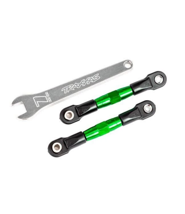 Camber links rear (green-anodized 7075-T6) (2) (assembled with rod ends and hollow balls) / aluminum wrench (1) (fits Drag Slash) TRX2443G