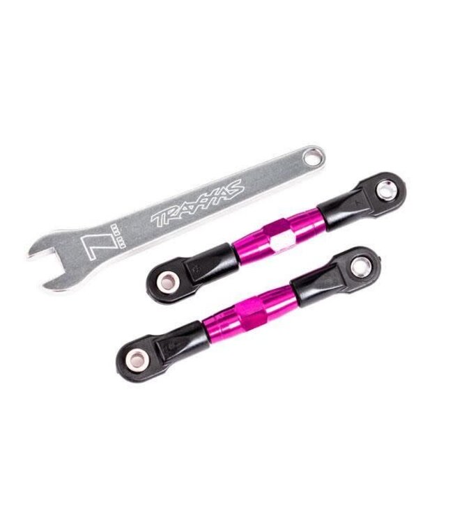 Traxxas Camber links rear (pink-anodized 7075-T6) (2) (assembled with rod ends and hollow balls) / aluminum wrench (1) (fits Drag Slash) TRX2443P