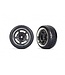 Traxxas Tires and wheels assembled glued (black with chrome wheels 1.9' Response tires) (extra wide rear) (2) TRX9373