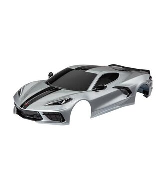 Traxxas Body Chevrolet Corvette Stingray complete (silver) (painted decals applied) TRX9311