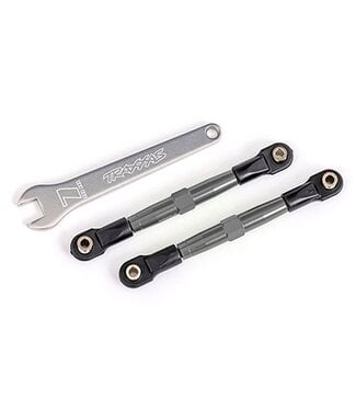 Traxxas Toe links front charcoal gray-anodized 7075-T6 aluminum (assembled with rod ends and hollow balls)/ aluminum wrench (1) TRX2445A