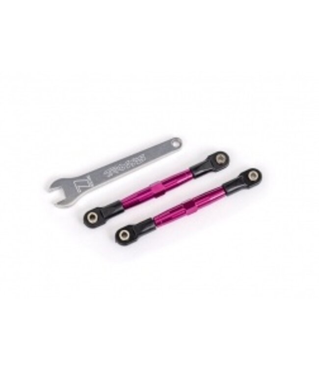 Traxxas Toe links front pink-anodized 7075-T6 aluminum (assembled with rod ends and hollow balls)/ aluminum wrench (1) TRX2445P