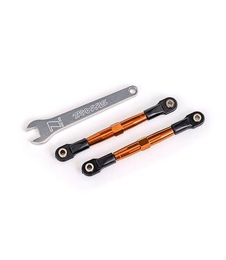 Traxxas Toe links front orange -anodized 7075-T6 aluminum (assembled with rod ends and hollow balls)/ aluminum wrench (1) TRX2445T