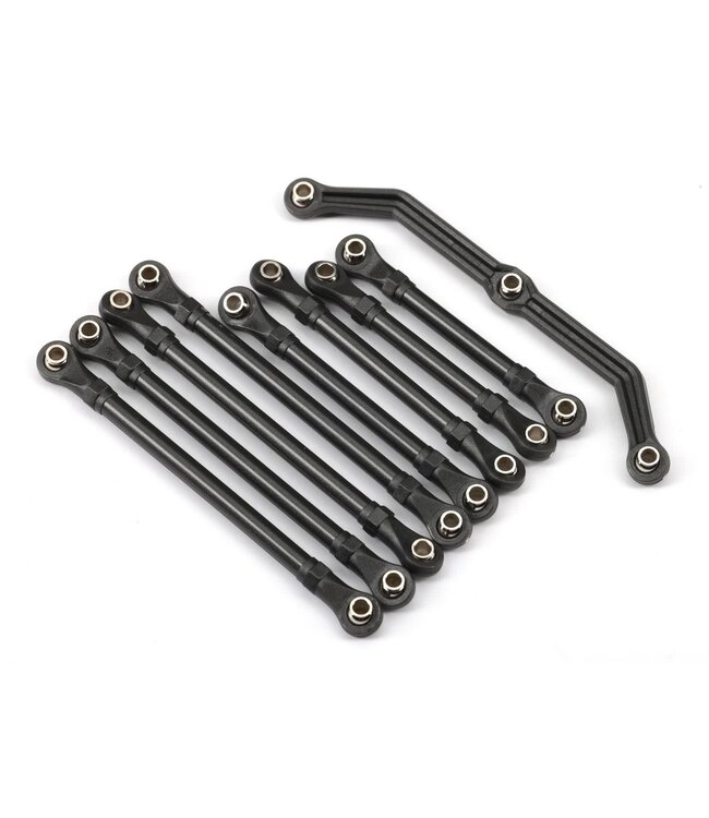 Suspension link set, complete (front & rear) (includes steering link (1), front lower links (2), front upper links (2), rear lower links (4)) (assembled with rod ends and hollow balls) TRX9742R