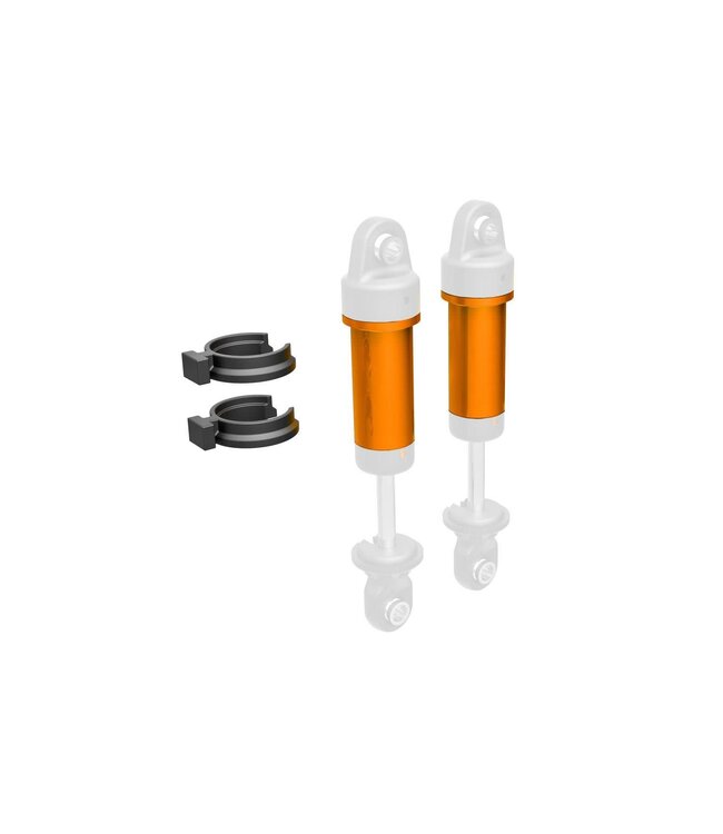 Body GTM shock 6061-T6 aluminum (orange-anodized) (includes spring pre-load spacers) (2) TRX9763-ORNG