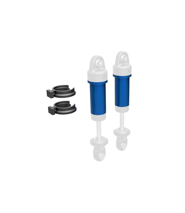 Body GTM shock 6061-T6 aluminum (blue-anodized) (includes spring pre-load spacers) (2)  TRX9763-BLUE